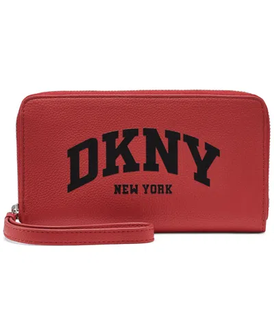 Dkny Women's Hadlee Zipper Around Wallet In Red
