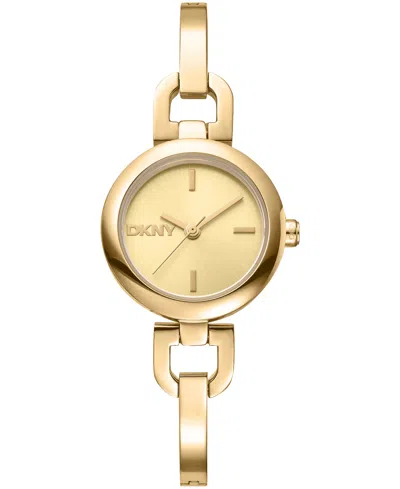 Dkny Women's Half Bangle Quartz Gold-tone Stainless Steel Watch 26mm