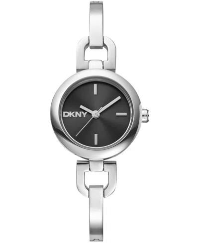 Dkny Women's Half Bangle Quartz Stainless Steel Watch 26mm In Metallic