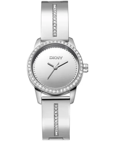 Dkny Women's Half Bangle Quartz Stainless Steel Watch 28mm In Silver
