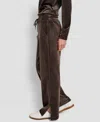 Dkny Women's Hd Embroidery Logo Slit Track Pants In Brown