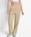 Dkny Logo High Waist Sweatpants In Neutral