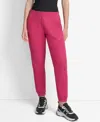 Dkny Logo High Waist Relaxed Joggers In Pink
