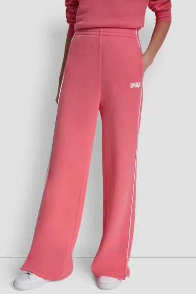 Dkny Women's Hd Logo Track Pants With Pockets In Pink