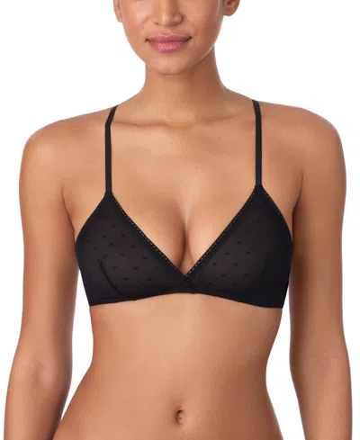 Dkny Heart Mesh Bralette In Black