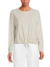 Dkny Women's Heathered Cotton Sweatshirt In Light Khaki