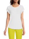 Dkny Mini Waffle Embroidered Logo T-shirt In White