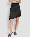 Dkny Women's High-low Fringe Detail Skirt In Black