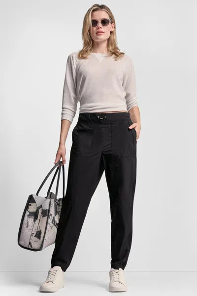 Dkny Women's High Rise Bungee Waist Seamed Jogger In Black