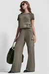 Dkny Women's High Rise Cargo Sweater Pants In Green