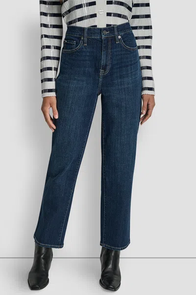 Dkny Women's High Rise Classic Straight In Blue