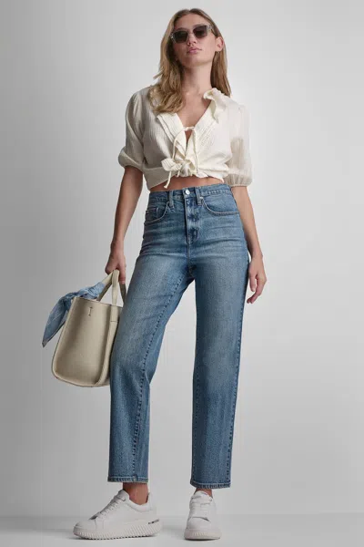 Dkny Women's High-rise Classic Straight In Blue