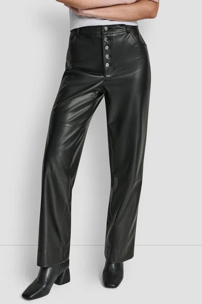 Dkny Women's High-rise Faux Leather Pants In Black