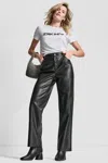 Dkny Women's High-rise Faux Leather Pants In Black