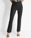 Dkny Women's High-rise Front-seamed Side-zip Trousers In Black