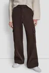 Dkny Women's High-rise Satin Wide-leg Cargo Pants In Brown