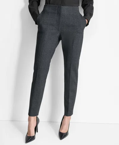 Dkny Women's High-rise Slim-leg Ankle Trousers In Blk,ivy