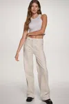 Dkny Women's High-rise Tailored Wide Leg Jean In Nude