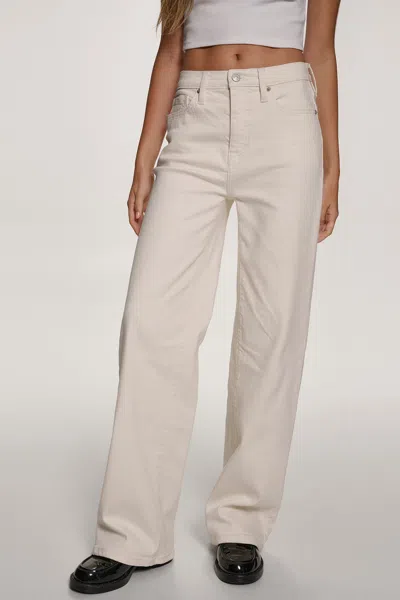 Dkny Women's High-rise Tailored Wide Leg Jean In White