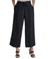 Dkny Petites Womens High-rise Draped Wide Leg Pants In Black