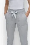 Dkny Women's High-rise Two-tone Logo Drawstring Jogger In Gray
