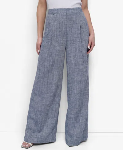 Dkny Women's High Rise Wide-leg Pants