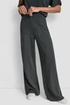Dkny Women's High Rise Wide Leg Pants In Gray