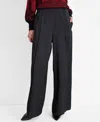 Dkny Pintuck Wide Leg Pants In Black