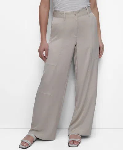 Dkny Women's High-rise Wide-leg Trousers In Light City Khaki