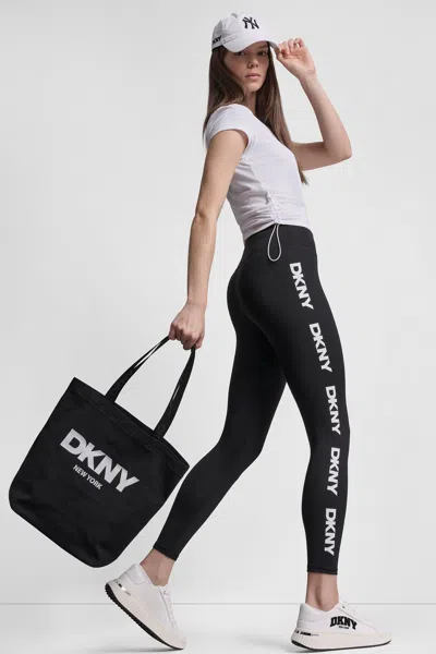 Dkny Women's High Waist 7/8 Repeat Logo Legging In Multi