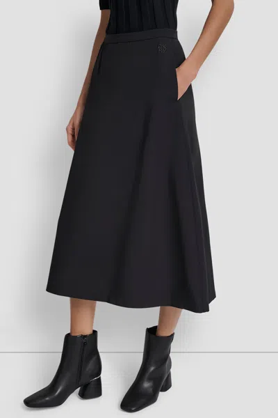 Dkny Women's High Waist Circle Skirt In Black