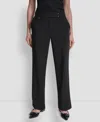 Dkny Women's High Waist Wide Leg Trousers In Black