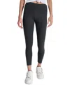 Dkny Women's High-waisted Rhinestone-trim Leggings In Black