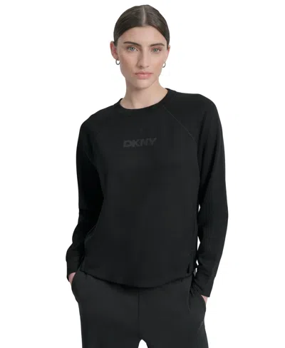 Dkny Women's Highline Scuba Crewneck Pullover In Black