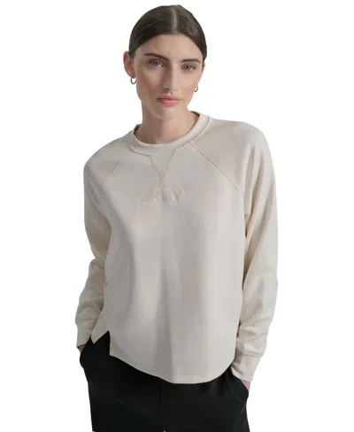 Dkny Women's Highline Scuba Crewneck Pullover In Neutral