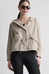 Dkny Crop Drawstring Hem Jacket In Black