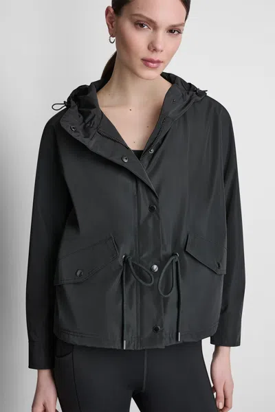 Dkny Women's High-low Cropped Jacket In Black