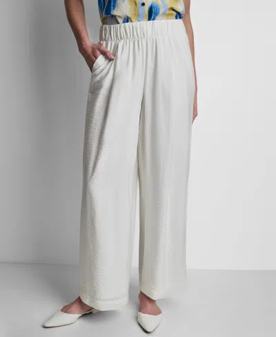 Dkny Women's High-rise Pull-on Ankle Pants In White