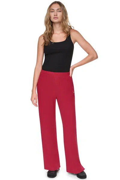 Dkny Women's High-rise Relaxed Straight Leg Pants In Red