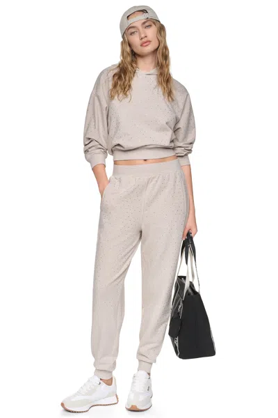 Dkny Women's High-rise Rhinestone Jogger Pants In Neutral