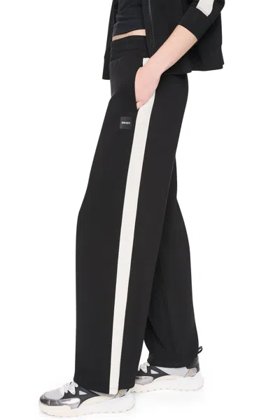 Dkny Women's High-rise Side Stripe Wide-leg Pants In Multi