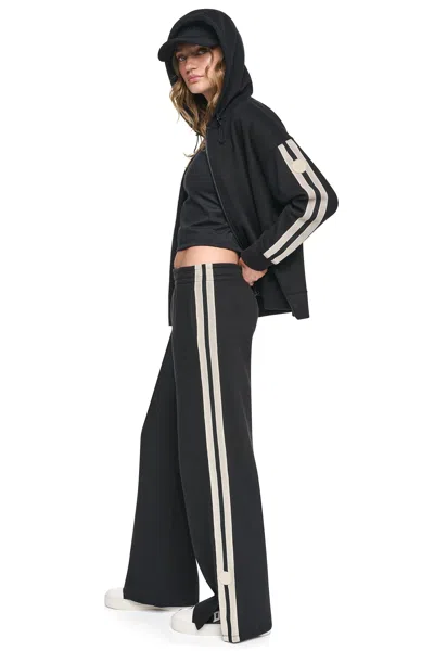 Dkny Women's High-rise Straight Leg Track Pants In Black