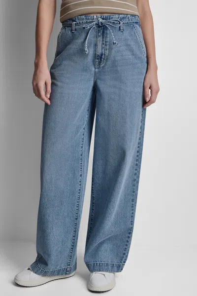 Dkny Women's High-rise Wide Leg Jean In Green