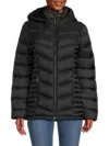 Dkny Women's Hooded Puffer Jacket In Black