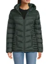 Dkny Women's Hooded Puffer Jacket In Green