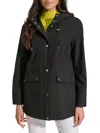 Dkny Women's Hooded Rain Jacket In Black