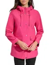 Dkny Women's Hooded Rain Jacket In Raspberry