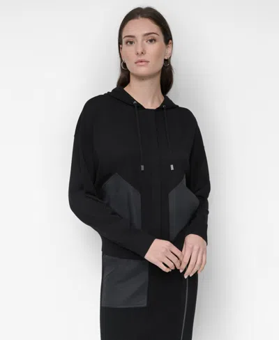 Dkny Women's Hooded Sweater In Black