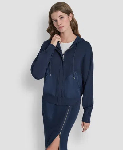 Women's Hooded Sweater In Blue from DKNY