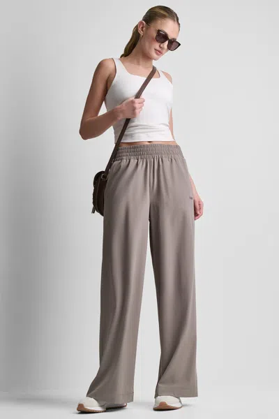 Dkny Women's Hudson Stretch High-rise Wide Leg Pants In Brown